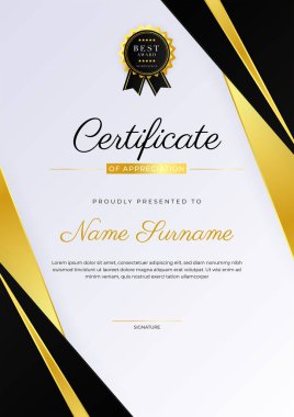 Altın rozetli ve sınırlı başarı sertifikası