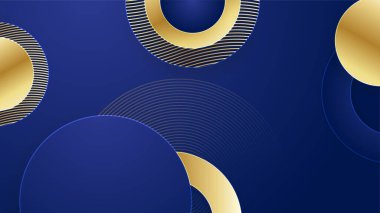 Lüks altın çizgileri olan soyut mavi arkaplan