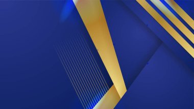 Lüks altın çizgileri olan soyut mavi arkaplan