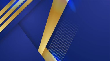 Lüks altın çizgileri olan soyut mavi arkaplan