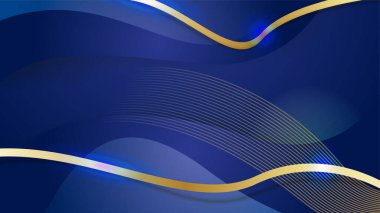 Lüks altın çizgileri olan soyut mavi arkaplan