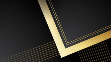 Altın çizgileri ve dalgaları olan zarif siyah arkaplan