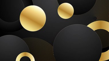 Altın çizgileri ve dalgaları olan zarif siyah arkaplan