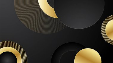 Altın çizgileri ve dalgaları olan zarif siyah arkaplan