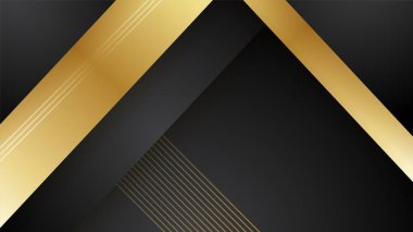 Altın çizgileri ve dalgaları olan zarif siyah arkaplan