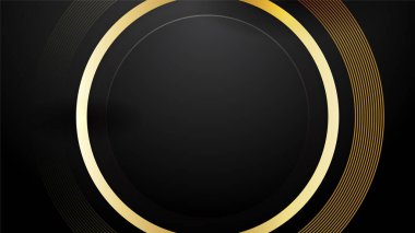 Altın çizgileri ve dalgaları olan zarif siyah arkaplan