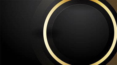 Altın çizgileri ve dalgaları olan zarif siyah arkaplan