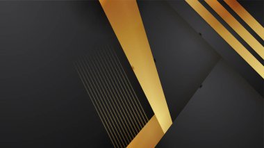 Altın çizgileri ve dalgaları olan zarif siyah arkaplan