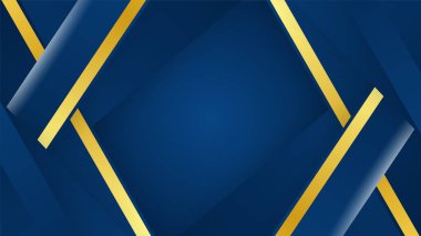 Modern lüks koyu mavi soyut arka plan altın çizgiler ve parıltılarla