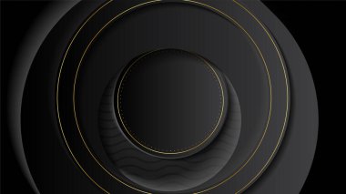 Lüks siyah altın soyut arka plan. Sunum tasarımı için vektör illüstrasyonu. Ticari, kurumsal, kurum, parti, şenlik, seminer, broşür, doku, duvar kağıdı ve şablon için kullanılabilir.