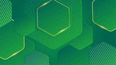 Lüks yeşil altın soyut arka plan. Sunum tasarımı için vektör illüstrasyonu. Ticari, kurumsal, kurum, parti, şenlik, seminer, broşür, doku, duvar kağıdı ve şablon için kullanılabilir.