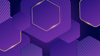 Lüks mor altın soyut arka plan. Sunum tasarımı için vektör illüstrasyonu. Ticari, kurumsal, kurum, parti, şenlik, seminer, broşür, doku, duvar kağıdı ve şablon için kullanılabilir.