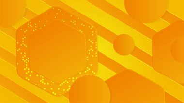 Turuncu ve sarı soyut arkaplan. Sunum tasarımı için vektör illüstrasyonu. Ticari, kurumsal, kurum, parti, şenlik, seminer, broşür, doku, duvar kağıdı ve şablon için kullanılabilir.