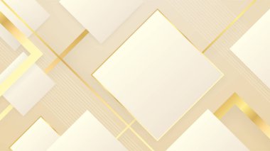 Lüks, bej, altın sarısı, soyut bir arka plan. Sunum tasarımı için vektör illüstrasyonu. İş, şirket, kurum, parti, seminer, el ilanı, doku, duvar kağıdı ve şablon için kullanılabilir.