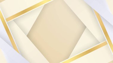 Lüks, bej, altın sarısı, soyut bir arka plan. Sunum tasarımı için vektör illüstrasyonu. İş, şirket, kurum, parti, seminer, el ilanı, doku, duvar kağıdı ve şablon için kullanılabilir.