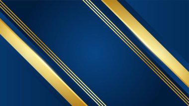 Lükslü koyu mavi soyut arkaplan ve altın çizgiler