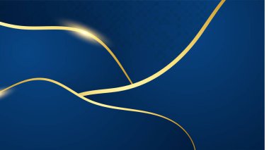 Lükslü koyu mavi soyut arkaplan ve altın çizgiler