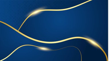 Lükslü koyu mavi soyut arkaplan ve altın çizgiler