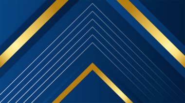 Lükslü koyu mavi soyut arkaplan ve altın çizgiler