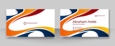 Modern mavi ve turuncu kartvizit tasarımı şablonu