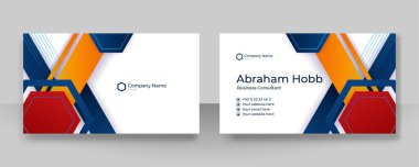 Modern mavi ve turuncu kartvizit tasarımı şablonu
