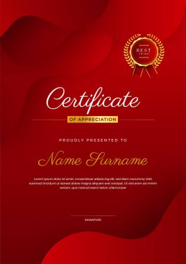 Modern kırmızı ve beyaz diploma şablonu