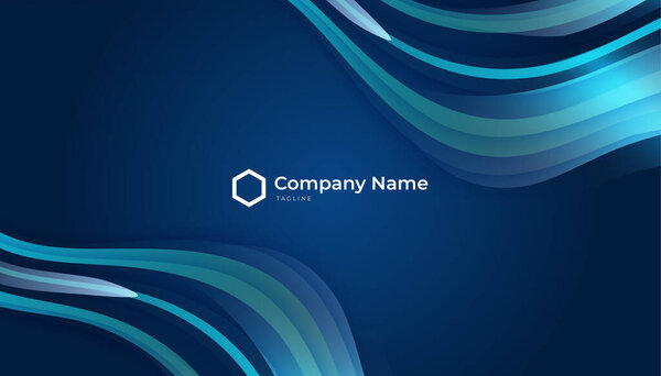 Modern blue business card and presentation background slide design template with text and logo space