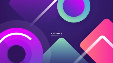 Soyut renkli pembe şekiller sunum arkaplanı. Gradyan dinamik çizgiler arka plan. Modern mozaik desenli renkli geometrik tasarım arkaplanı