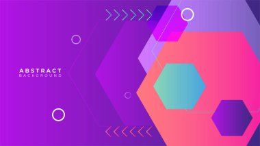 Soyut renkli pembe şekiller sunum arkaplanı. Gradyan dinamik çizgiler arka plan. Modern mozaik desenli renkli geometrik tasarım arkaplanı