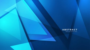 Soyut mavi sancak geometrik şekiller geometrik ışık üçgeni şekli ile fütürist konsept sunum arka planı