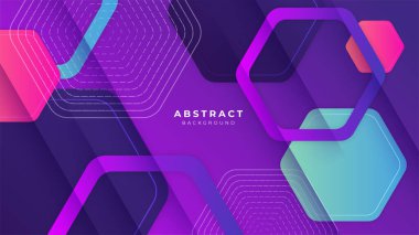 Soyut renkli pembe şekiller sunum arkaplanı. Gradyan dinamik çizgiler arka plan. Modern mozaik desenli renkli geometrik tasarım arkaplanı
