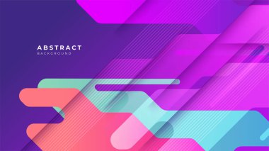 Soyut renkli pembe şekiller sunum arkaplanı. Gradyan dinamik çizgiler arka plan. Modern mozaik desenli renkli geometrik tasarım arkaplanı