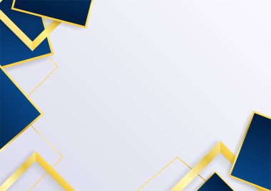 Zarif premium dinamik element koyu mavi ve altın sunum tasarımı arka plan