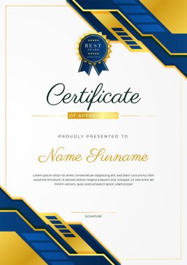 Modern lüks şablon ve altın çizgilerle sertifika şablonu. Vektör illüstrasyon ve vektör lüks prim rozet tasarımı. Eski model rozet ve etiketler seti.