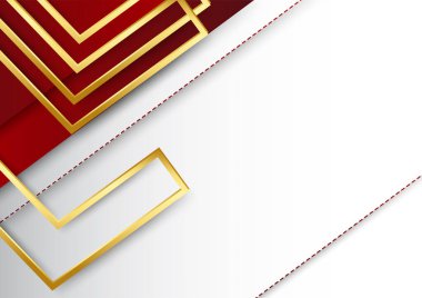 Altın çizgileri olan basit soyut kırmızı arkaplan