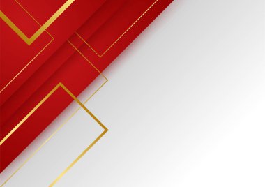 Altın çizgileri olan basit soyut kırmızı arkaplan