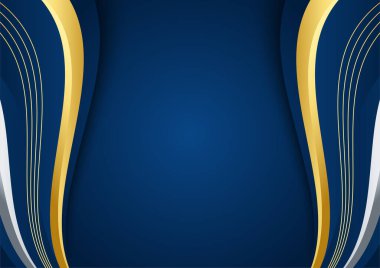 Altın çizgileri olan soyut mavi arkaplan