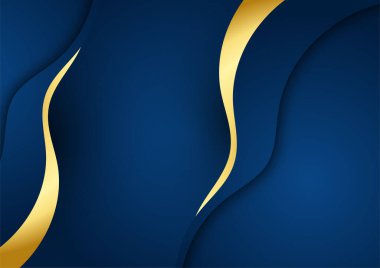 Altın çizgileri olan soyut mavi arkaplan