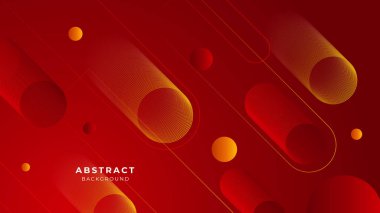 Minimum geometrik kırmızı turuncu sancak geometrik şekiller ışık teknolojisi arka plan soyut tasarımı. Vektör illüstrasyonu soyut grafik tasarım sancak modeli sunum arkaplan şablonu.