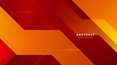 red orange banner geometric shapes abstract modern technology background design. Vector abstract graphic presentation design banner pattern background web template. clipart