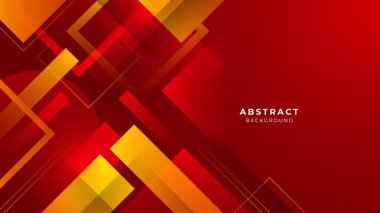 Minimum geometrik kırmızı turuncu sancak geometrik şekiller ışık teknolojisi arka plan soyut tasarımı. Vektör illüstrasyonu soyut grafik tasarım sancak modeli sunum arkaplan şablonu.
