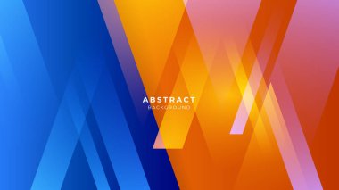 Minimum geometrik mavi turuncu sancak geometrik şekiller ışık teknolojisi arka plan soyut tasarımı. Vektör illüstrasyonu soyut grafik tasarım sancak modeli sunum arkaplan şablonu.
