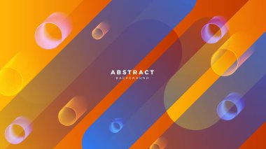 Soyut mavi turuncu sancak geometrik şekiller geometrik ışık üçgeni şekli ve fütürist konsept sunum arka planı