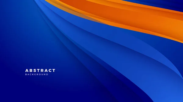 Abstrait Bleu Orange Bannière Formes Géométriques Fond Modèle Web Vectoriel — Image vectorielle