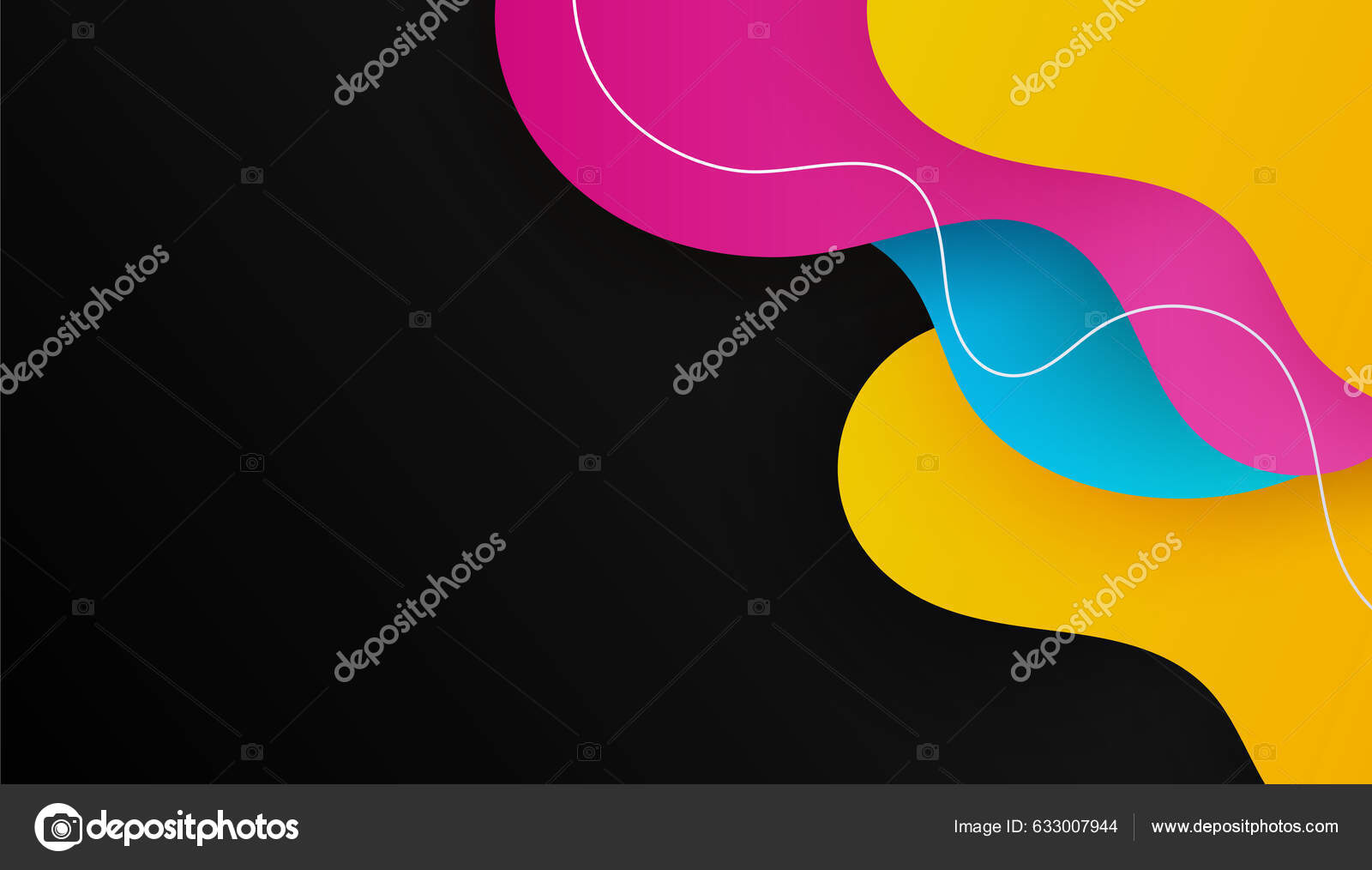 Modern Black Pink Yellow Blue White Abstract Background Overlap Layers Modern Black Pink Yellow Blue White Abstract Background Overlap Layers