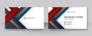 Modern kırmızı, mavi ve beyaz kartvizit tasarımı şablonu