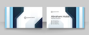 Modern mavi ve beyaz kartvizit tasarım şablonu