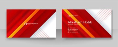 Modern kırmızı turuncu ve beyaz kartvizit tasarımı şablonu
