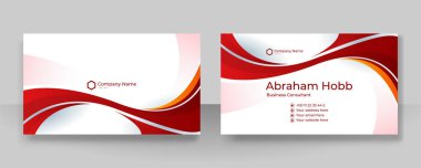 Modern kırmızı ve beyaz kartvizit tasarım şablonu
