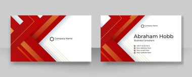 Modern kırmızı turuncu ve beyaz kartvizit tasarımı şablonu